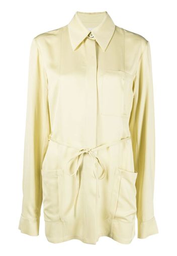 Jil Sander tie-waist satin shirt - Giallo