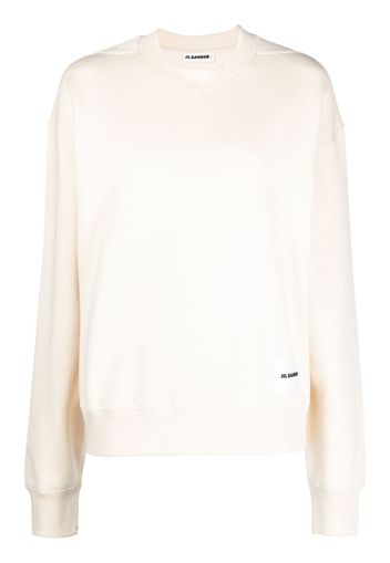 Jil Sander logo-patch crew-neck sweatshirt - Toni neutri