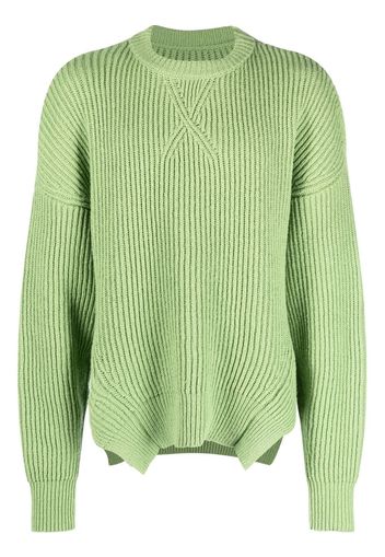 Jil Sander ribbed-knit wool-cotton sweater - Verde