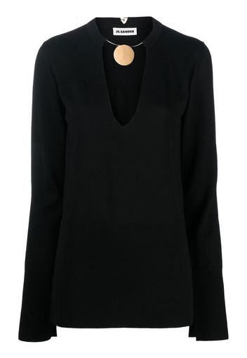 Jil Sander medallion-detail knit top - Nero