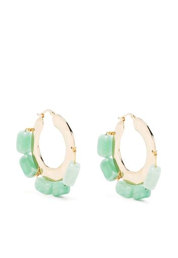 Jil Sander embellished hoop earrings - Oro