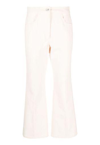 Jil Sander pressed-crease flared trousers - Toni neutri