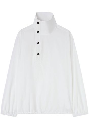 Jil Sander funnel-neck asymmetric blouse - Bianco