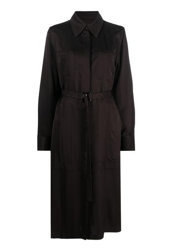 Jil Sander single-breasted belted-waist coat - Marrone