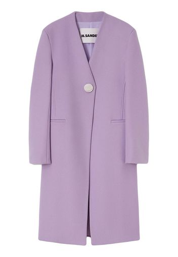 Jil Sander Cappotto monopetto con scollo a V - Viola