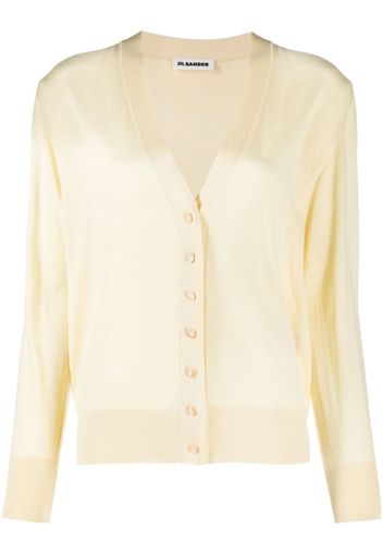 Jil Sander fine-knit V-neck cardigan - Giallo