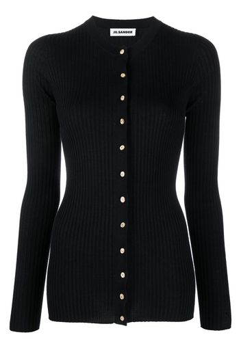 Jil Sander round neck ribbed cardigan - Nero