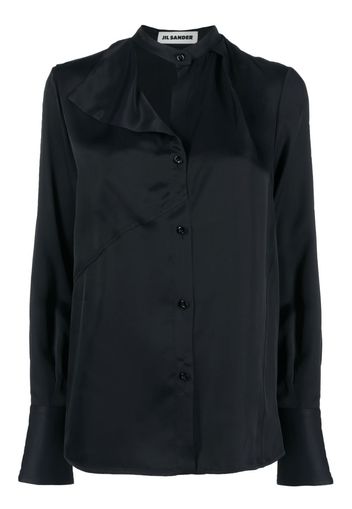 Jil Sander button-front satin shirt - Blu