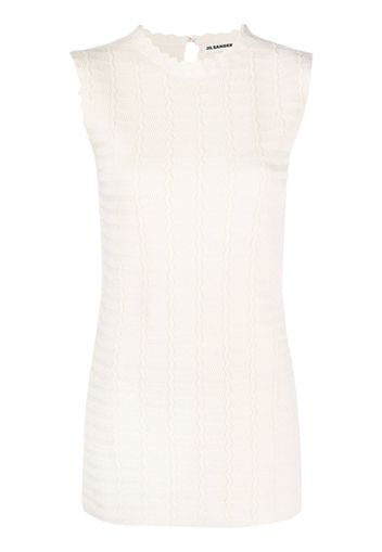 Jil Sander sleeveless zigzag-pattern sweatshirt - Bianco