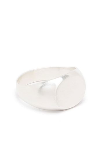 Jil Sander sterling silver signet band ring - Argento