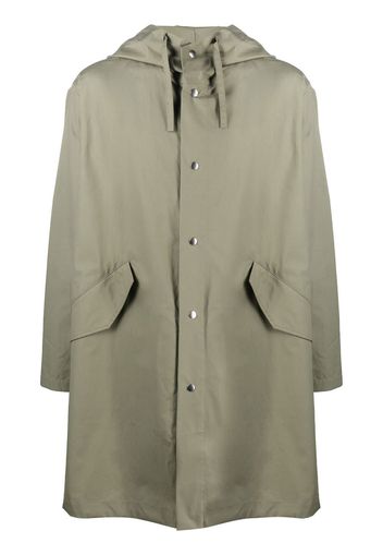 Jil Sander rear logo-print hooded coat - Verde