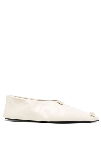 Jil Sander knotted leather ballerina shoes - Toni neutri