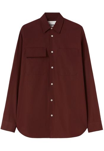 Jil Sander long-sleeve pocket cotton shirt - Rosso