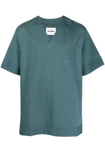 Jil Sander V-neck short-sleeved T-shirt - Blu