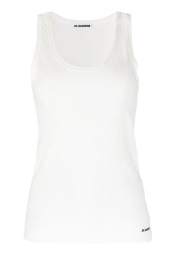 Jil Sander logo-print cotton tank top - Bianco