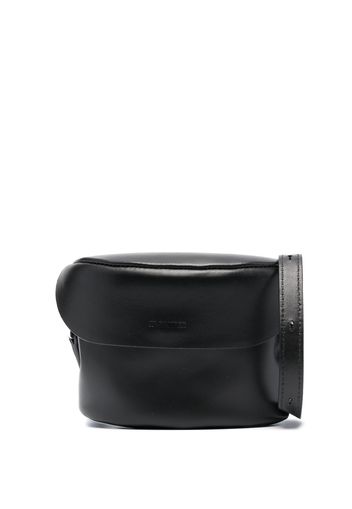 Jil Sander mini debossed-logo messenger leather bag - Nero