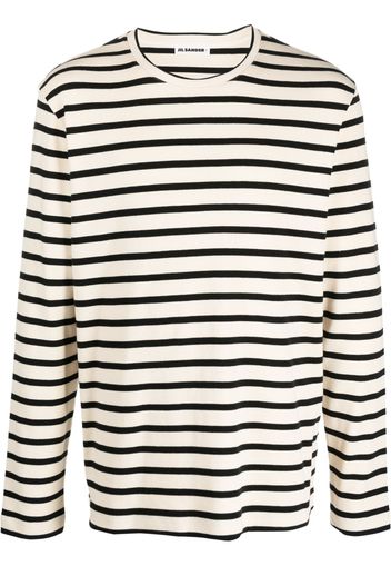 Jil Sander horizontal stripe-print sweatshirt - Toni neutri