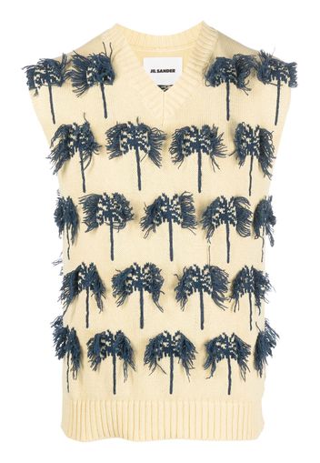 Jil Sander Canotta con ricamo Palm Tree - Giallo