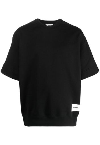 Jil Sander logo-patch short-sleeve sweatshirt - Nero