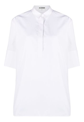 Jil Sander puff-sleeve cotton polo shirt - Bianco