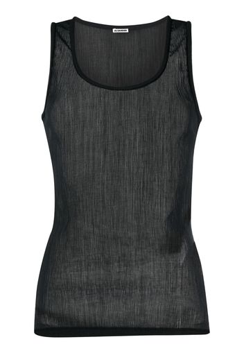 Jil Sander semi-sheer tank top - Nero