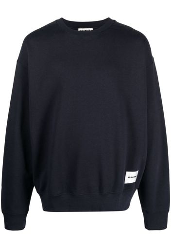 Jil Sander logo-patch cotton sweatshirt - Blu