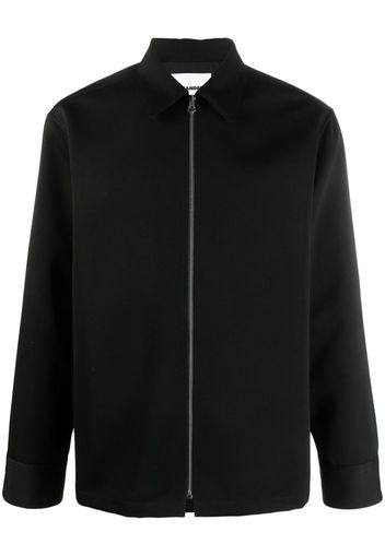 Jil Sander satin-finish shirt jacket - Nero