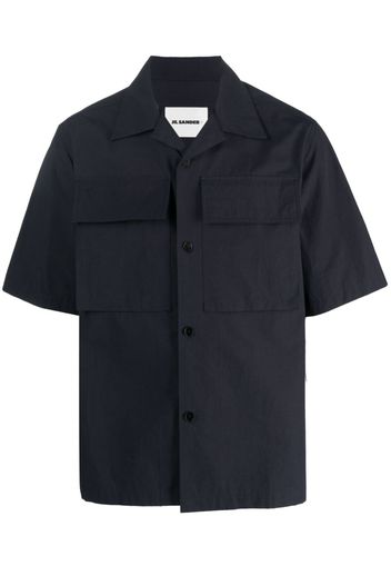 Jil Sander flap-pocket cotton shirt - Blu