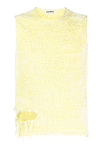 Jil Sander distressed-finish knitted top - Giallo