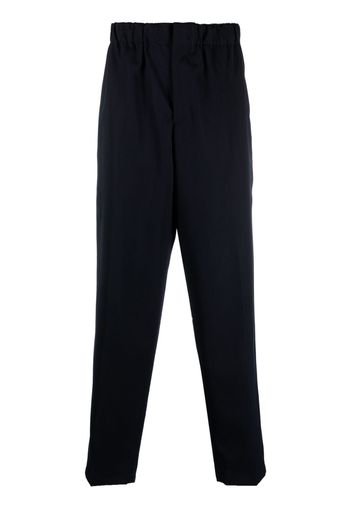 Jil Sander elasticated-waistband tapared trousers - Blu