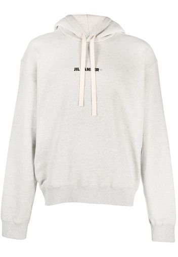 Jil Sander logo-print cotton hoodie - Grigio