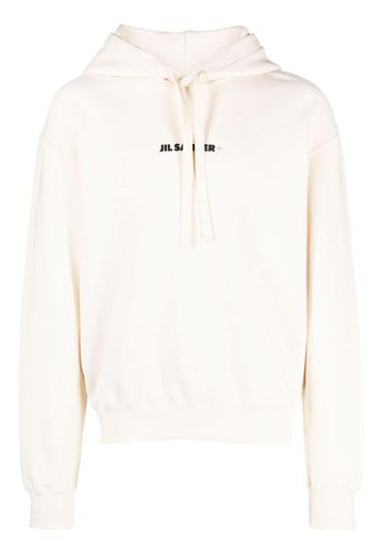 Jil Sander logo-print cotton hoodie - Toni neutri