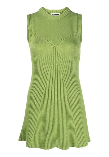 Jil Sander sleeveless ribbed-knit top - Verde