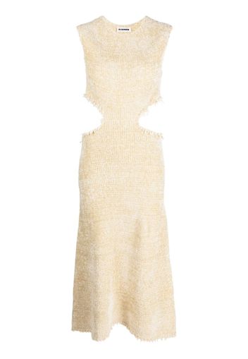 Jil Sander velvet cut-out sleeveless dress - Toni neutri