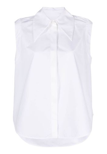 Jil Sander point-collar sleeveless shirt - Bianco