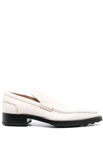 Jil Sander pointed-toe leather loafers - Bianco