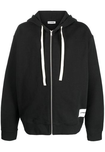 Jil Sander zipped cotton hoodie - Nero