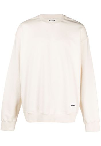 Jil Sander logo-patch cotton sweatshirt - Toni neutri