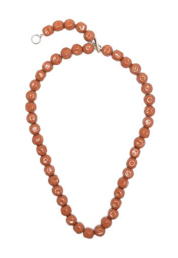 Jil Sander enamel beaded necklace - Marrone