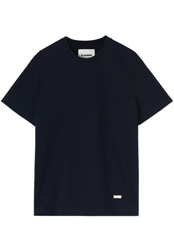 Jil Sander T-shirt con placca logo - Nero