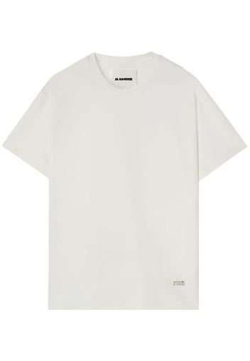 Jil Sander T-shirt con placca logo - Bianco