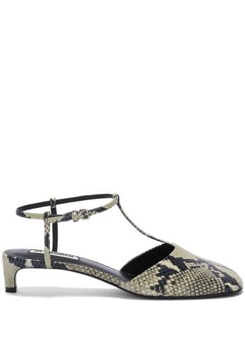 Jil Sander 35mm lizard-effect leather pumps - Bianco