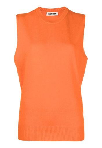 Jil Sander sleeveless cashmere top - Arancione