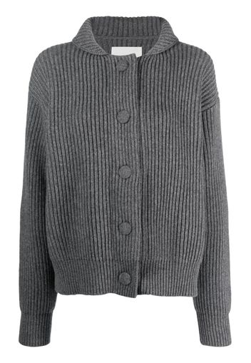 Jil Sander long-sleeved ribbed-knit wool cardigan - Grigio