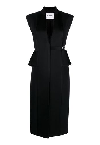 Jil Sander knee-length belted vest - Nero