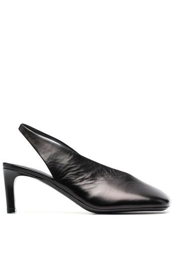 Jil Sander 75mm square-toe leather pumps - Nero