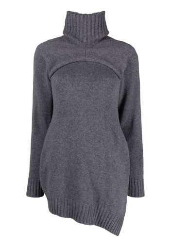 Jil Sander detachable-panel ribbed-knit jumper - Grigio