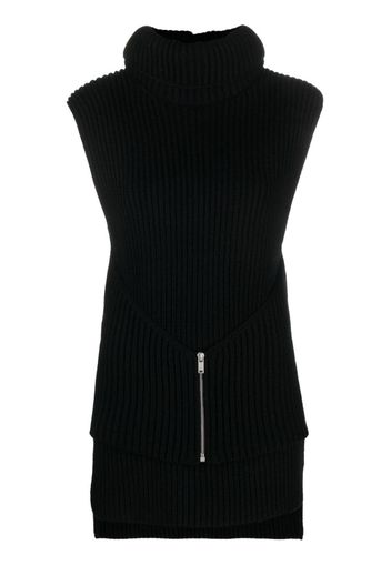 Jil Sander roll-neck knitted wool top - Nero