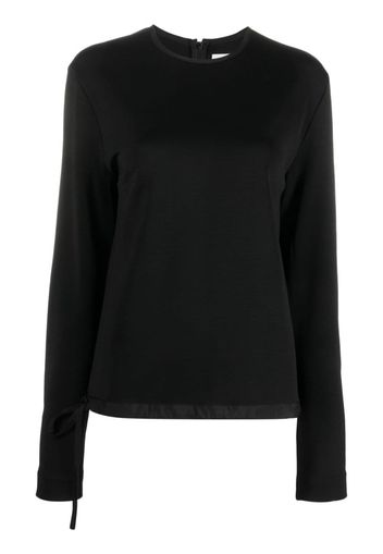 Jil Sander zip-up extra-long sleeve sweatshirt - Nero