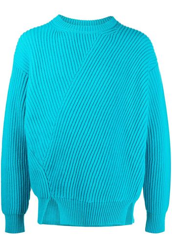 Jil Sander waffle-knit side-slits jumper - Blu